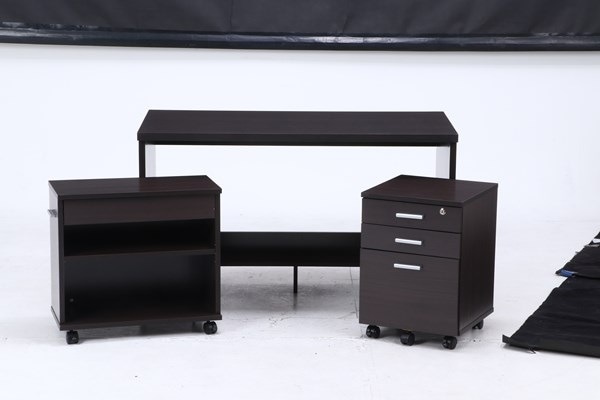 不二貿易 デスク3点セット BR 商品コード99257【代引・日時指定・キャンセル不可・北海道沖縄離島配送不可】 -お取リ寄せ-