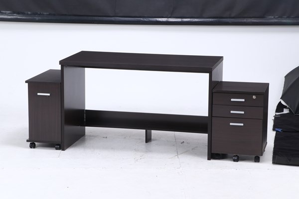 不二貿易 デスク3点セット BR 商品コード99257【代引・日時指定・キャンセル不可・北海道沖縄離島配送不可】 -お取リ寄せ-