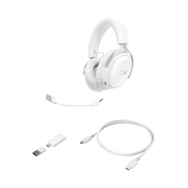 HyperX Cloud III S Wireless (White) ワイヤレスゲーミングヘッドセット バッテリー最大120時間 2.4GHzハイパーエックス ゲーミング ヘッドセット ゲーミングヘッドホン ヘッドホン pc ps5 ps4 無線 Bluetooth ホワイト AX6G1AA 【キャンセル不可・北海道沖縄離島配送不可】 -お取り寄せ-