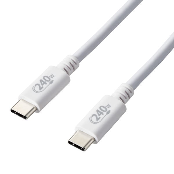 ELECOM ���쥳�� U2C-CCPE10NWH USB Type-c�����֥� 2.0 PD EPR�б� 240W ��USB-C to USB-C�� 1m �ۥ磻�ȡڥ���󥻥��Բġ��̳�ƻ����Υ�������Բġ�