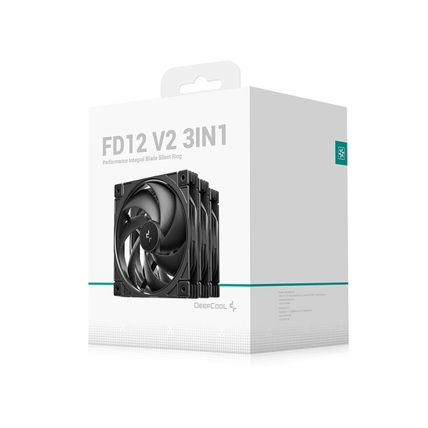 DEEPCOOL �������ե��� FD12 V2 3IN1 ���ĥѥå� �֥�å� R-FD12V2-BKNPN3-G 120mm PWM �����б� Hydro Bearing���� ����ǽ �Ų��߷� 5ǯ�ݾڡڥ���󥻥��Բġ��̳�ƻ����Υ�������Բġ�