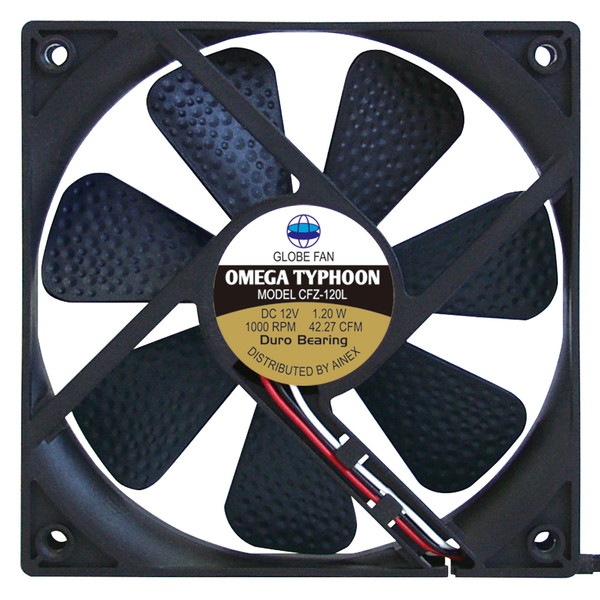 AINEX アイネックス OMEGA TYPHOON 120mm 究極静音タイプ CFZ-120LB ケース用ファン120mm角【キャンセル不可・北海道沖縄離島配送不可】 -お取り寄せ-