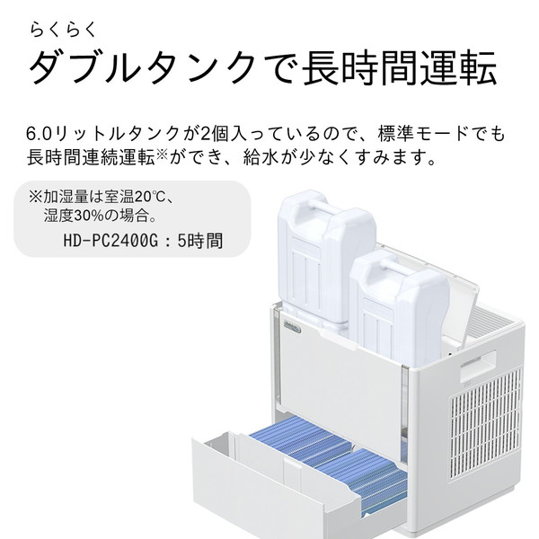 ダイニチ ハイブリッド式加湿器 HD-PC2400G(W) ホワイト 【キャンセル不可・北海道沖縄離島配送不可】 -お取り寄せ-