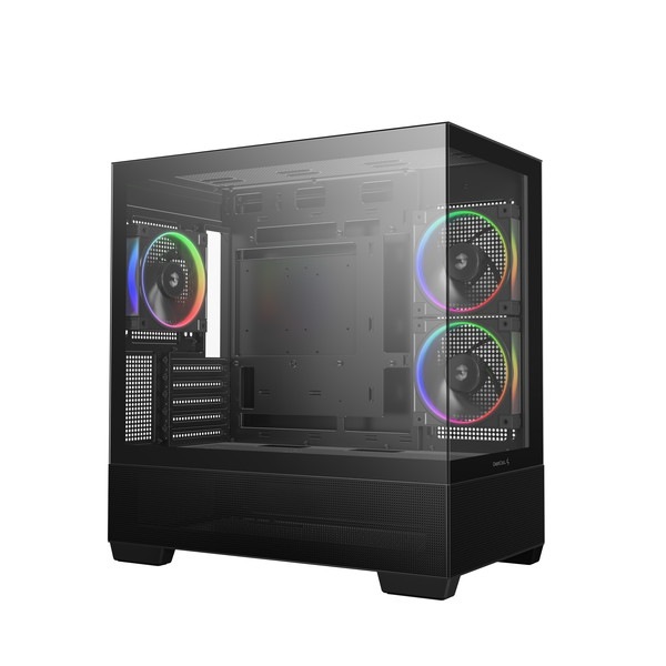 DEEPCOOL PC������ R-CG380-BKAGM3-G (CG380 3F)   �ߥɥ륿� �����ɤȥե���Ȥ˶������饹 �ѥΥ�ޥӥ塼�б��ο�����M-ATX������ ���ǥ�����ARGB PWM�ե���3��ɸ����ܡڥ���󥻥��Բġ��̳�ƻ����Υ�������Բġ�