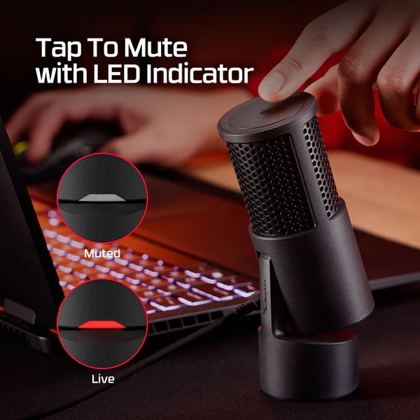 HyperX SoloCast 2 USB Microphone USBゲーミングマイク LEDインジケーター 内蔵ショックマウント ゲーム ボイスチャット 配信用マイク ゲーム実況 配信 テレワーク ゲーミング Zoom AR0A0AA 【キャンセル不可・北海道沖縄離島配送不可】 -お取り寄せ-