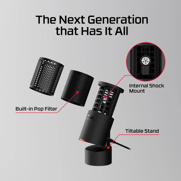 HyperX SoloCast 2 USB Microphone USBゲーミングマイク LEDインジケーター 内蔵ショックマウント ゲーム ボイスチャット 配信用マイク ゲーム実況 配信 テレワーク ゲーミング Zoom AR0A0AA 【キャンセル不可・北海道沖縄離島配送不可】 -お取り寄せ-