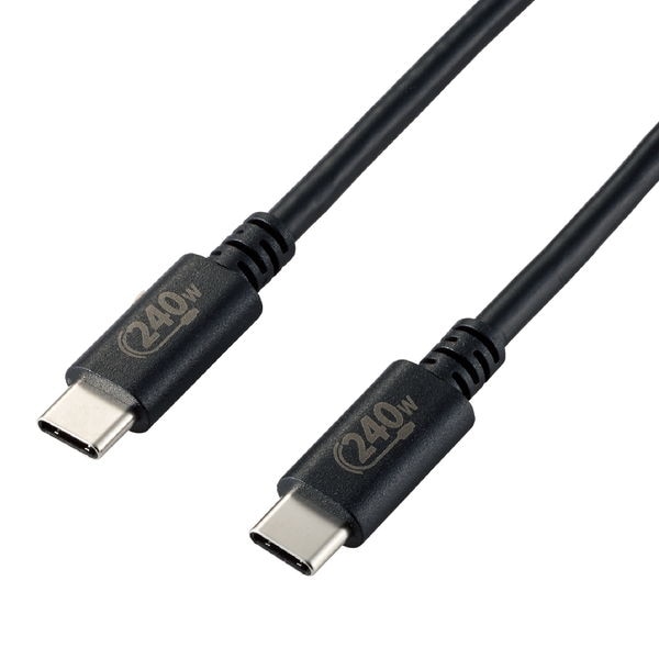 ELECOM ���쥳�� U2C-CCPE20NBK USB Type-c�����֥� 2.0 PD EPR�б� 240W ��USB-C to USB-C�� 2m �֥�å��ڥ���󥻥��Բġ��̳�ƻ����Υ�������Բġ�