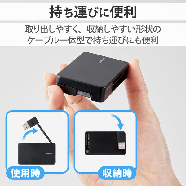 ELECOM ���쥳�� MR-K304BK �����ɥ꡼���� USB2.0 �����֥��Ǽ������ ��SD   SDHC   SDXC   microSD   microSDHC   microSDXC   MMC   RS-MMC ���б��� Windows11 Mac �֥�å��ڥ���󥻥��Բġ��̳�ƻ����Υ�������Բġ�