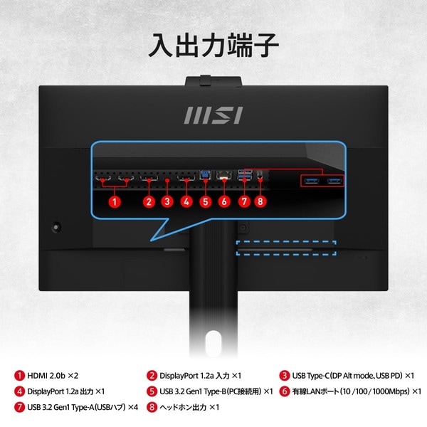 MSI �ӥ��ͥ�������˥��� PRO MP275QPDG 27����� WQHD 2,560��1,440 100Hz 1ms(MPRT) IPS ������ե�å��� �֥롼�饤�ȥ��å� ���ԡ�����(2W+2W) �ǥ������������� USB�ϥ� KVM�����å� Web����� G���󥵡� Eye-Q Check USB Type-C PD(98W) VESA100