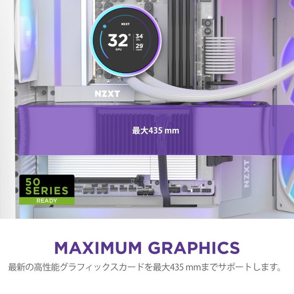 NZXT PC������ H9 FLOW RGB(2025) �ۥ磻�� CM-H92FW-R1 �ե���2��ɸ�����(RGB 420mm��1/120mm��1) E-ATX/ATX/Micro-ATX/Mini-ITX �Ф�ե������� �ڥ���󥻥��Բġ��̳�ƻ����Υ�������Բġ� -������-