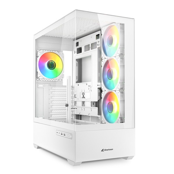 Sharkoon �ߥɥ륿� PC������ SHA-AK6-RGB-WT 120mm RGB�ե����4 ɸ����� ATX Micro ATX Mini-ITX �б� �ۥ磻�� �ڥ���󥻥��Բġ��̳�ƻ����Υ�������Բġ�