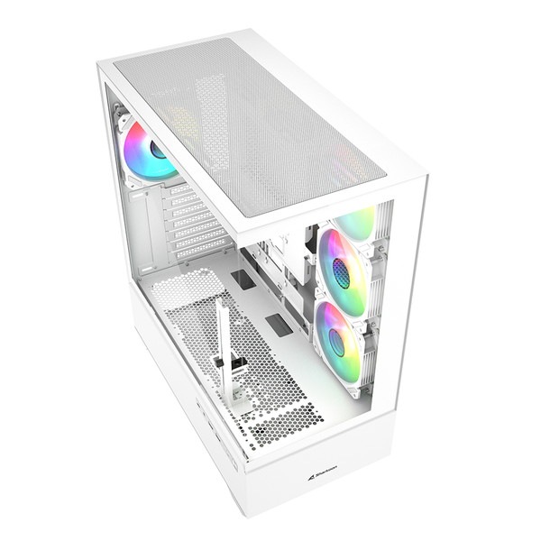 Sharkoon �ߥɥ륿� PC������ SHA-AK6-RGB-WT 120mm RGB�ե����4 ɸ����� ATX Micro ATX Mini-ITX �б� �ۥ磻�� �ڥ���󥻥��Բġ��̳�ƻ����Υ�������Բġ�