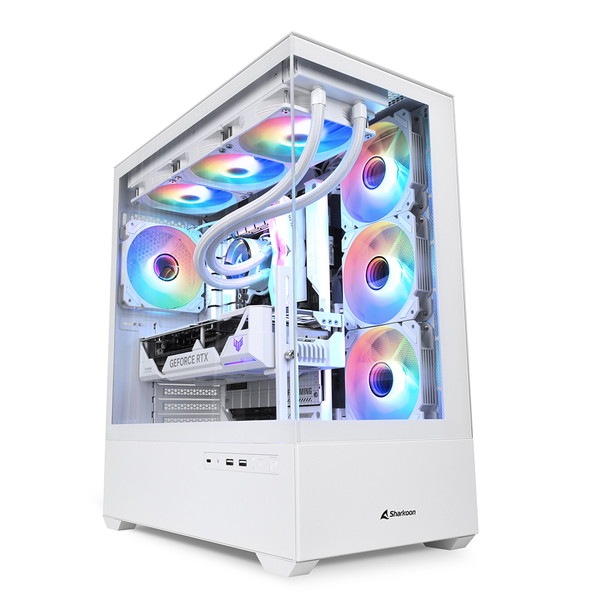 Sharkoon �ߥɥ륿� PC������ SHA-AK6-RGB-WT 120mm RGB�ե����4 ɸ����� ATX Micro ATX Mini-ITX �б� �ۥ磻�� �ڥ���󥻥��Բġ��̳�ƻ����Υ�������Բġ�
