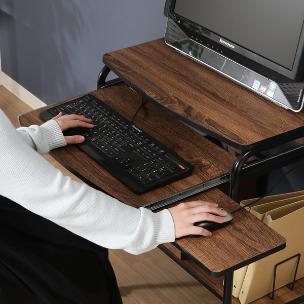 不二貿易 シンプルPCデスク フィット BR PD192-1 BR/BK 商品コード66741【代引・日時指定・キャンセル不可・北海道沖縄離島配送不可】 -お取リ寄せ-