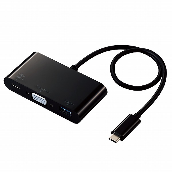 ELECOM ���쥳�� DST-C14BK Type-C�Ďގ����ݎ��ގ��Î������� USB PD�б� ���š��Îގ���ž����Type-C1�Ύߎ��� USB3.1(Gen1)1�Ύߎ��� D-sub1�Ύߎ��� 30cm�����̎ގ� �̎ގ׎��� �ڥ���󥻥��Բġ��̳�ƻ����Υ�������Բġ�