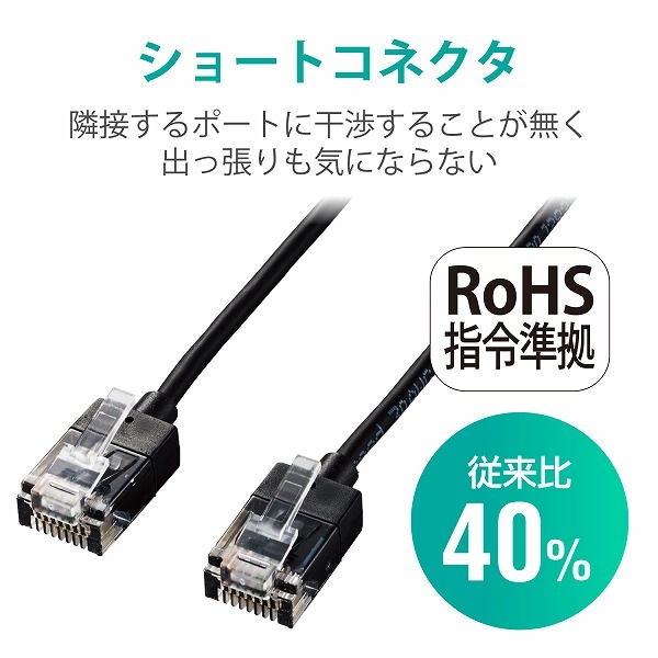 ELECOM ���쥳�� LD-GPASS/BK7 LAN�����̎ގ� CAT6A �����ʎߎ����؎� 7.0m �̎ގ׎��� �ڥ���󥻥��Բġ��̳�ƻ����Υ�������Բġ�