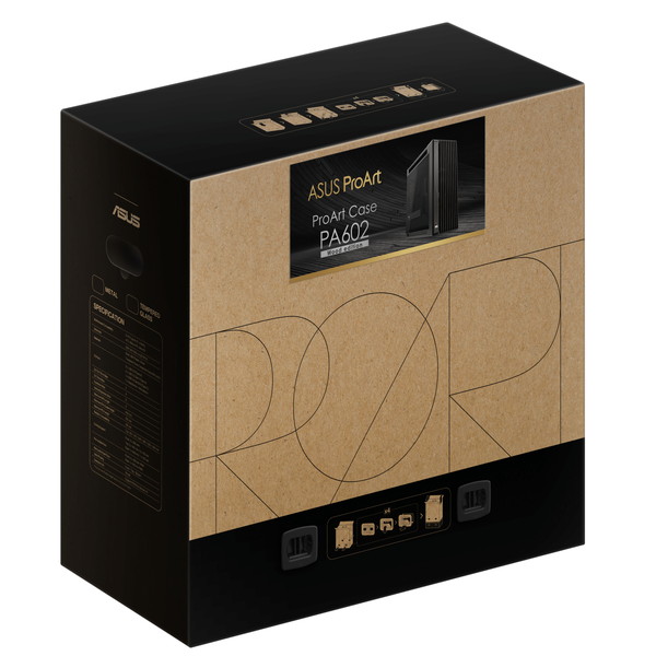 ASUS PCケース PROART PA602 WOOD TG PWM BLACK ミドルタワー E-ATX ATX Micro-ATX Mini-ITX 対応 ブラック 【キャンセル不可・北海道沖縄離島配送不可】