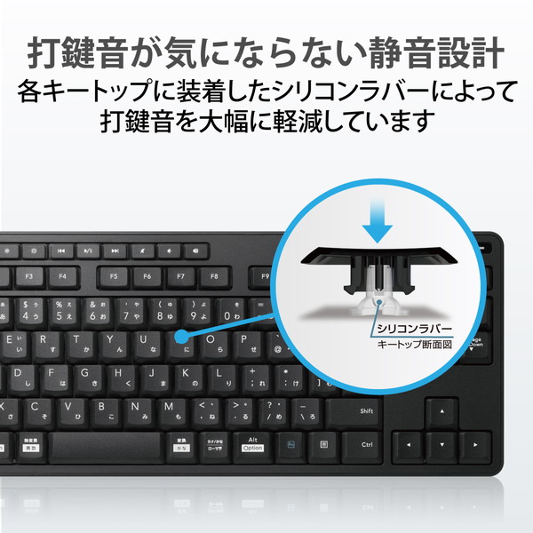 ELECOM ���쥳�� TK-FDM115SKTBK �����ܡ��� �磻��쥹 �Ų� ���� �֥�å��ڥ���󥻥��Բġ��̳�ƻ����Υ�������Բġ�
