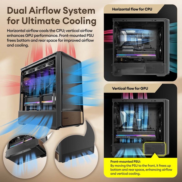 Okinos ATX PC������ Air Cross  �������饹��� �ǥ奢�륨���ե����߷פ�ATX������ ������ʥåȺ�Υ�������Ȥ���ħŪ�ʥե���ȥѥͥ� �Ÿ��������� 90�벣�����߷�(����170 mm�б�)�ڥ���󥻥��Բġ��̳�ƻ����Υ�������Բġ�