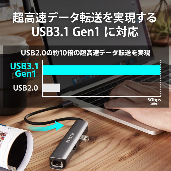 ELECOM エレコム DST-C17SV ドッキングステーション Type-C接続 USBA×3ポート HDMI×1ポート LANポート付 アルミ筐体 スリム シルバー ドッキングハブ【キャンセル不可・北海道沖縄離島配送不可】
