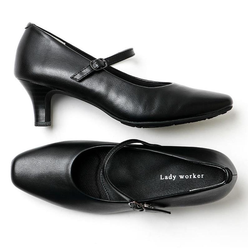 �����å������� Lady woker(��ǥ������) ����4E���� 5.5cm�ҡ��� �����������ȥ� ���ȥ�åץѥ�ץ� LO-17090 ��ǥ����� �֥�å� 23.5cm -��������-���̳�ƻ����Υ��������Բġ�