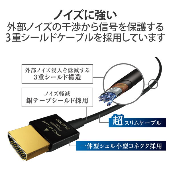 ELECOM ���쥳�� DH-HDP14SSU10BK microHDMI�����֥� �ץ�ߥ��� �����ѡ������ 4K 2K RoHS��� 1m �֥�å��ڥ���󥻥��Բġ��̳�ƻ����Υ�������Բġ�