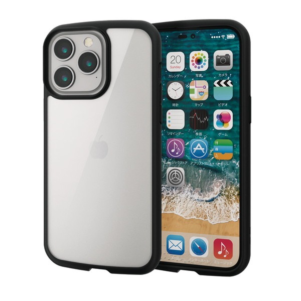 ELECOM ���쥳�� PM-A22DTSLFCBK iPhone 14 Pro Max ������ ���С� �ϥ��֥�å� �Ѿ׷� �׷�ۼ� ���� ���� ���ȥ�åץۡ����� ���̥��ꥢ TOUGH SLIM �֥�å��ڥ���󥻥��Բġ��̳�ƻ����Υ�������Բġ�