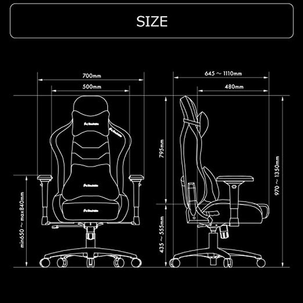 4580742238504 Bauhutte バウヒュッテ ゲーミングチェア G-571-BK