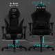 Bauhutte バウヒュッテ ゲーミングチェア G-571-BK ブラック 黒 ポケットコイル内蔵 広い昇降幅 ハイバック 4Dアームレスト 高身長にも対応 【代引・日時指定・キャンセル不可・北海道沖縄離島配送不可】 -メーカー直送- ※メーカー在庫潤沢