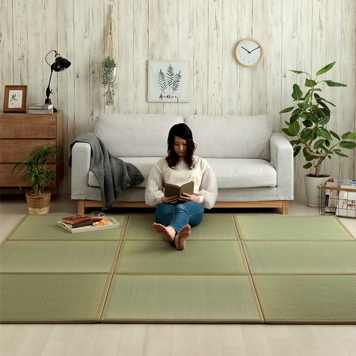 イケヒコ 置き畳 い草 日本製 消臭 抗菌防臭 ダニ増殖抑制 無地 約82×82×1.8cm 6P 6枚組 1111530010205【代引き不可】【北海道沖縄離島は配送不可】-お取り寄せ品-