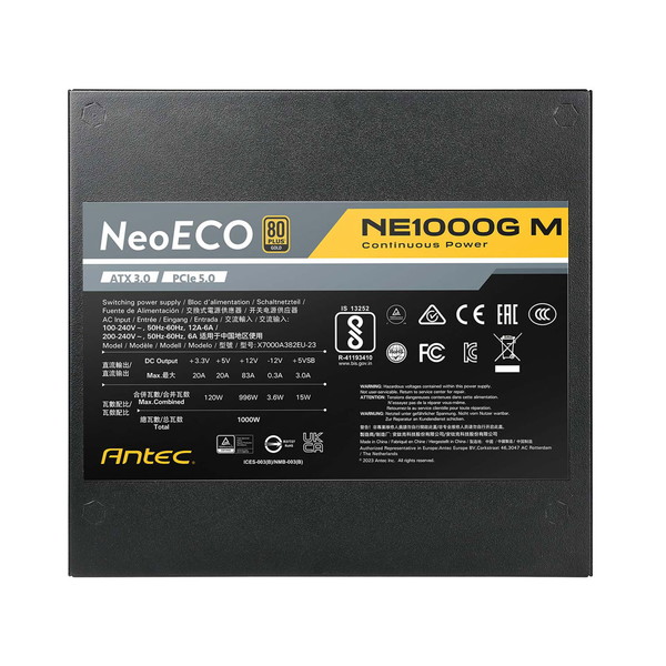 Ÿ˥å ANTEC ƥå NeoECO Gold NE1000G M ATX 3.0 б ATX12V 3.0 Ÿ 1000W 80PLUSǧ GOLD  150x140x86mm  1.64kg