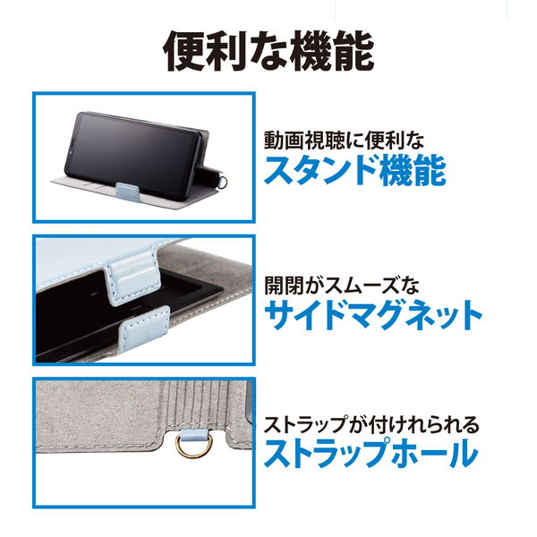 ELECOM ���쥳�� P-05PLFY2SBU ���ޥۥ����� ���� �ޥ�������� L������ �쥶�� ��Ģ�� �ޥ��ͥåȳ��� ���饤�ɼ� ������ɵ�ǽ �֥롼�ڥ���󥻥��Բġ��̳�ƻ����Υ�������Բġ�