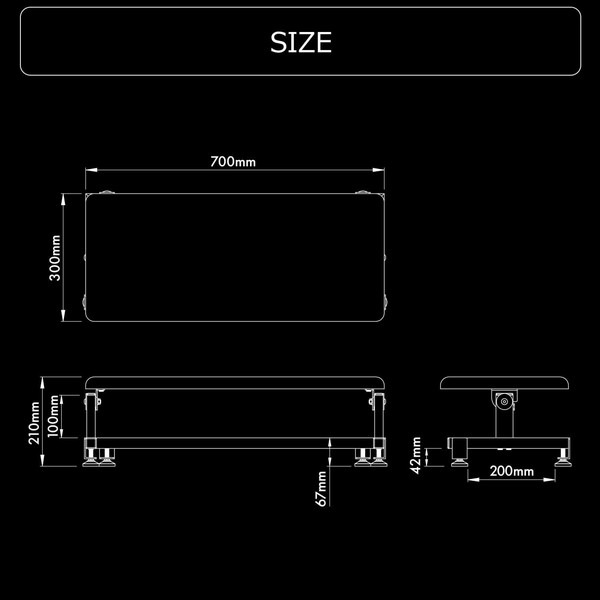Bauhutte チルトフットレストワイド ブラック BFT-700-BK チルト機能最大45度 幅70x奥行き30x厚み4cm 【代引・日時指定・キャンセル不可・北海道沖縄離島配送不可】 -メーカー直送- ※メーカー在庫残りわずか