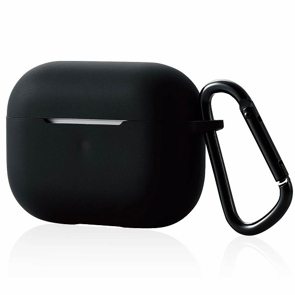 ELECOM エレコム AVA-AP2SCBK AirPods Pro対応アクセサリ シリコンケース コネクタキャップ カラビナ付 ブラック 【キャンセル不可・北海道沖縄離島配送不可】