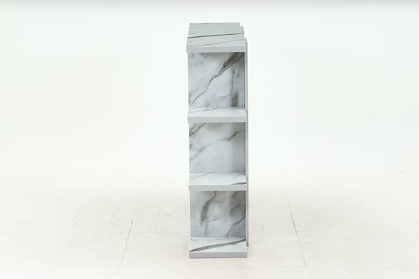 不二貿易 FUGAオープンシェルフ4段幅広 大理石 FG-1204SH 商品コード59279【代引・日時指定・キャンセル不可・北海道沖縄離島配送不可】 -お取リ寄せ-