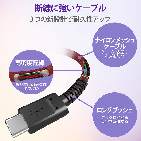ELECOM ���쥳�� MPA-CCS12PNRD ���ώΡ����̎ގڎ�����USB�����̎ގ� USB(C-C) ���ѵ� USB Power Delivery�б� ǧ���� 1.2m �ڎ��Ď� �ڥ���󥻥��Բġ��̳�ƻ����Υ�������Բġ�