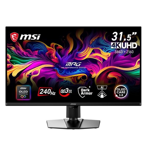 MSI ����ɽ���Ϥ���夵��������������ޡ����ե���ࡢ�Ƥ��դ��ݸ��AI���󥵡�����ܤ���QD-OLED�����ߥ󥰥�˥��� MPG 322UR QD-OLED X24 31.5����� 4K UHD 3,840 �� 2,160 240Hz ������ե�å��� ������⡼�����֥顼 �ϡ��ɥ������֥롼�饤�ȥ��å� AI�ӥ���� DisplayHDR True Black 500 