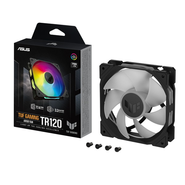 ASUS PC�������ե��� ��TUF GAMING TR120�ץ��꡼�� TUF GAMING TR120 FAN ARGB BLACK �̾��ž �֥�å� ���ڥ���󥻥��Բġ��̳�ƻ����Υ�������Բġ�