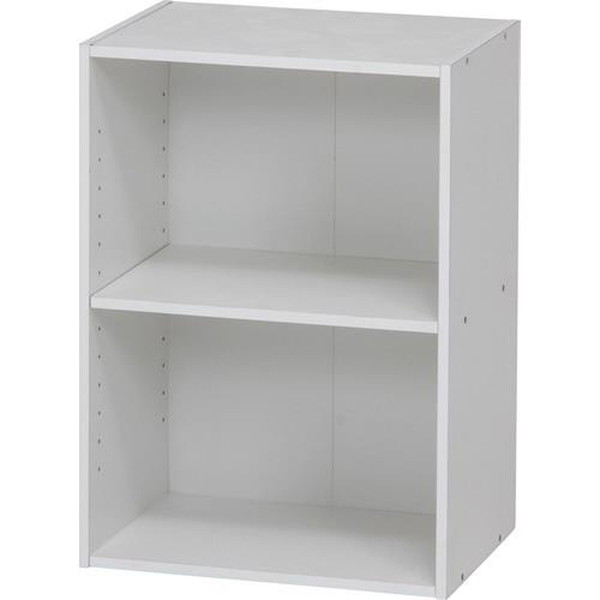 不二貿易 カラーボックス 可動棚2段 WH TKD023 商品コード96613【代引・日時指定・キャンセル不可・北海道沖縄離島配送不可】 -お取リ寄せ-