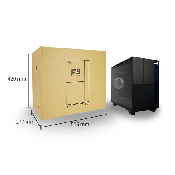 InWin ミニタワー PCケース F3 Black IW-CS-F3BLK-1AN120 Micro-ATX Mini-ITX 対応 ガラスパネル ブラック 【キャンセル不可・北海道沖縄離島配送不可】