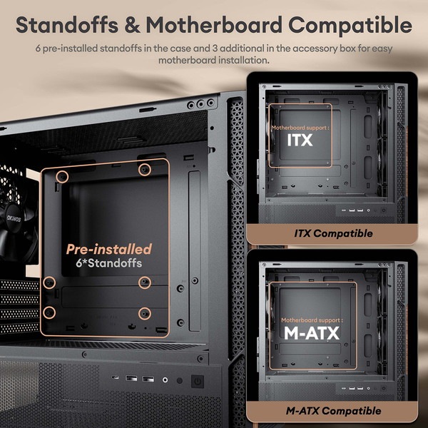 Okinos PCケース Cypress 3 Wood 木材仕様 ファン4基標準搭載 Micro-ATX/ITX対応 裏配線スペース搭載 ミドルタワー 【キャンセル不可・北海道沖縄離島配送不可】