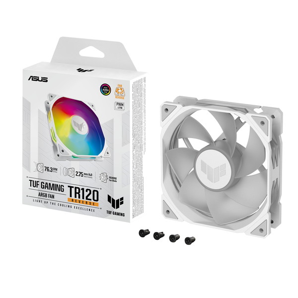 ASUS PC�������ե��� ��TUF GAMING TR120�ץ��꡼�� TUF GAMING TR120 FAN ARGB REVERSE WHITE TUFGAMINGTR120FANARGBREVERSEWHI �ղ�ž �ۥ磻�� ��ڥ���󥻥��Բġ��̳�ƻ����Υ�������Բġ�