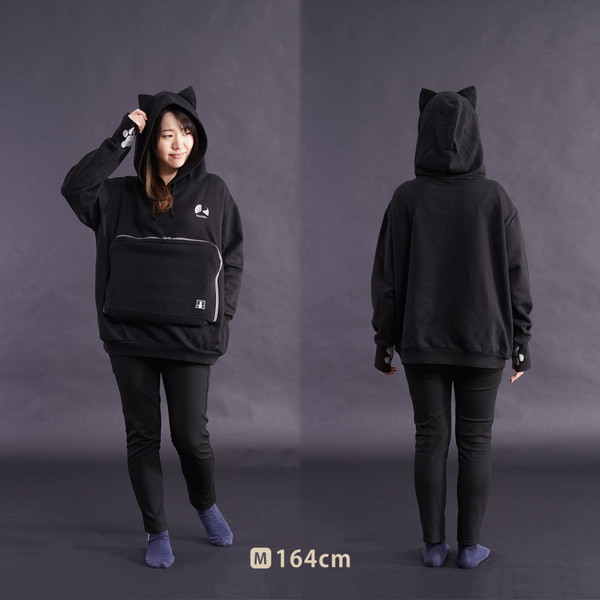 にゃんガルーパーカー Bauhutte Sサイズ　黒 ブラック 新品 4580742230645 Bauhutte にゃんガルーパーカー2 Sサイズ BPA-001