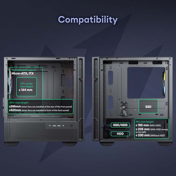 Okinos PC������ Cypress 3 ARGB ARGB�ե���4��ɸ����� Micro-ATX/ITX�б� ΢�������ڡ������ �ߥɥ륿� �ڥ���󥻥��Բġ��̳�ƻ����Υ�������Բġ�
