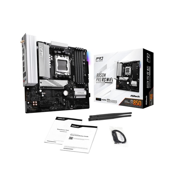 ASRock マザーボード B850M Pro RS WiFi AM5 AMD B850 MicroATX DDR5