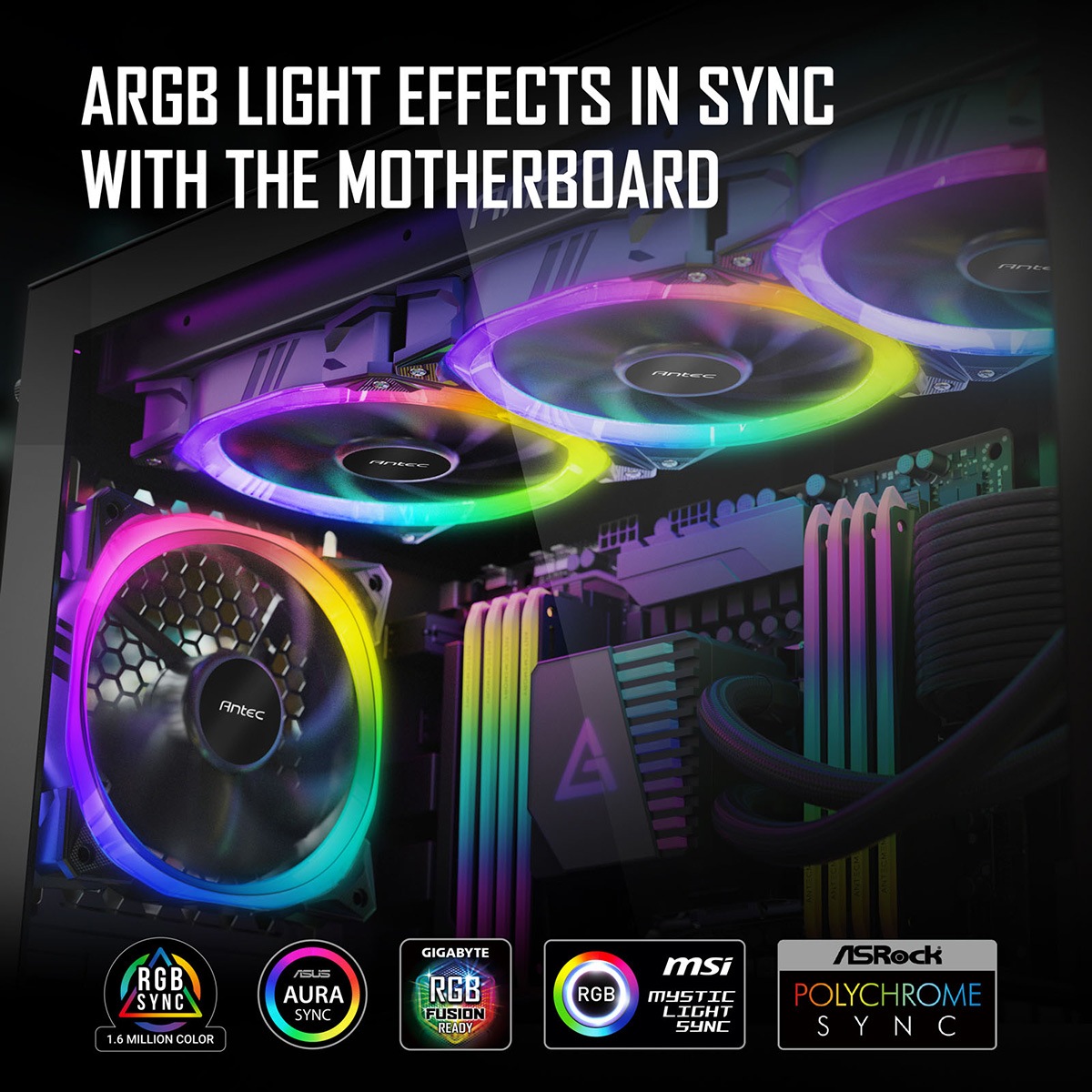 ANTEC RGBファン3個セット Fusion 120 ARGB_3+C 【キャンセル不可・北海道沖縄離島配送不可】