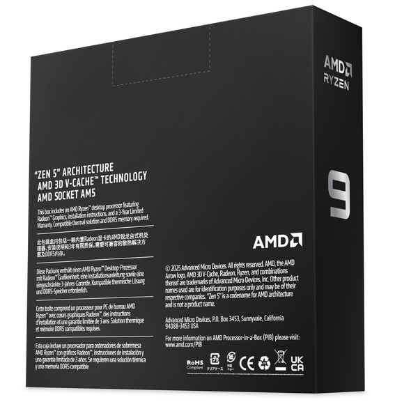 CPU AMD Ryzen 9 9950X3D2 Dual Edition Desktop Processor 100-100001978WOF Zen5 AM5