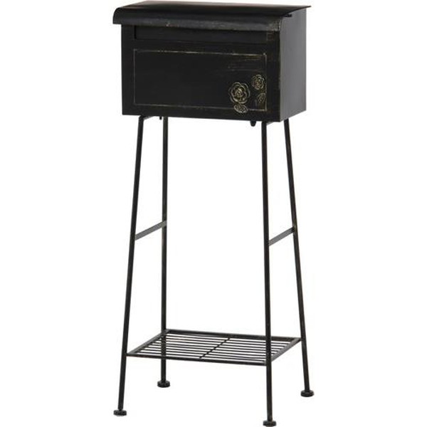 不二貿易 ガーデンポスト(オブジェ) ローズ ブラック 横型 商品コード35500【代引・日時指定・キャンセル不可・北海道沖縄離島配送不可】 -お取リ寄せ-