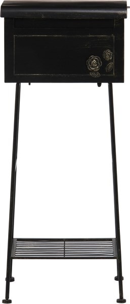 不二貿易 ガーデンポスト(オブジェ) ローズ ブラック 横型 商品コード35500【代引・日時指定・キャンセル不可・北海道沖縄離島配送不可】 -お取リ寄せ-