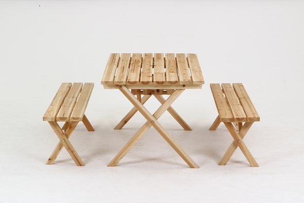 不二貿易 BBQテーブル&ベンチセット コンロスペース付 NA SD09-1032NA 商品コード84524【代引・日時指定・キャンセル不可・北海道沖縄離島配送不可】 -お取リ寄せ-